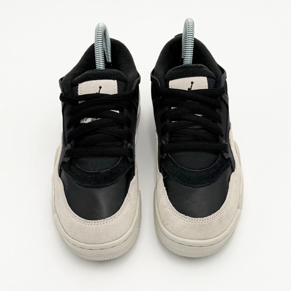 Nike Air Jordan 4 RM Black Light Bone Suede Low Lace Up Big Kids Sneakers Athlet - Picture 3 of 13